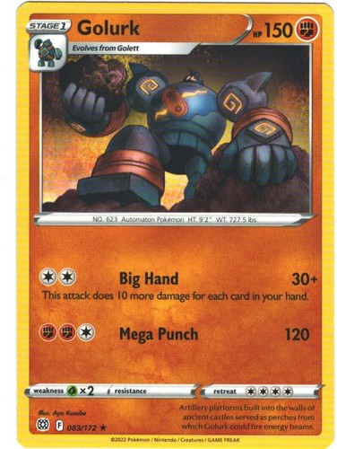 Golurk 83/172 Brilliant Stars Regular Rare Pokemon Card TCG 083 Pokémon