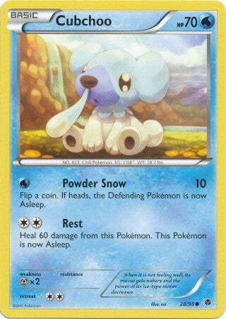 Pokemon Emerging Powers Common Card - Cubchoo 28/98