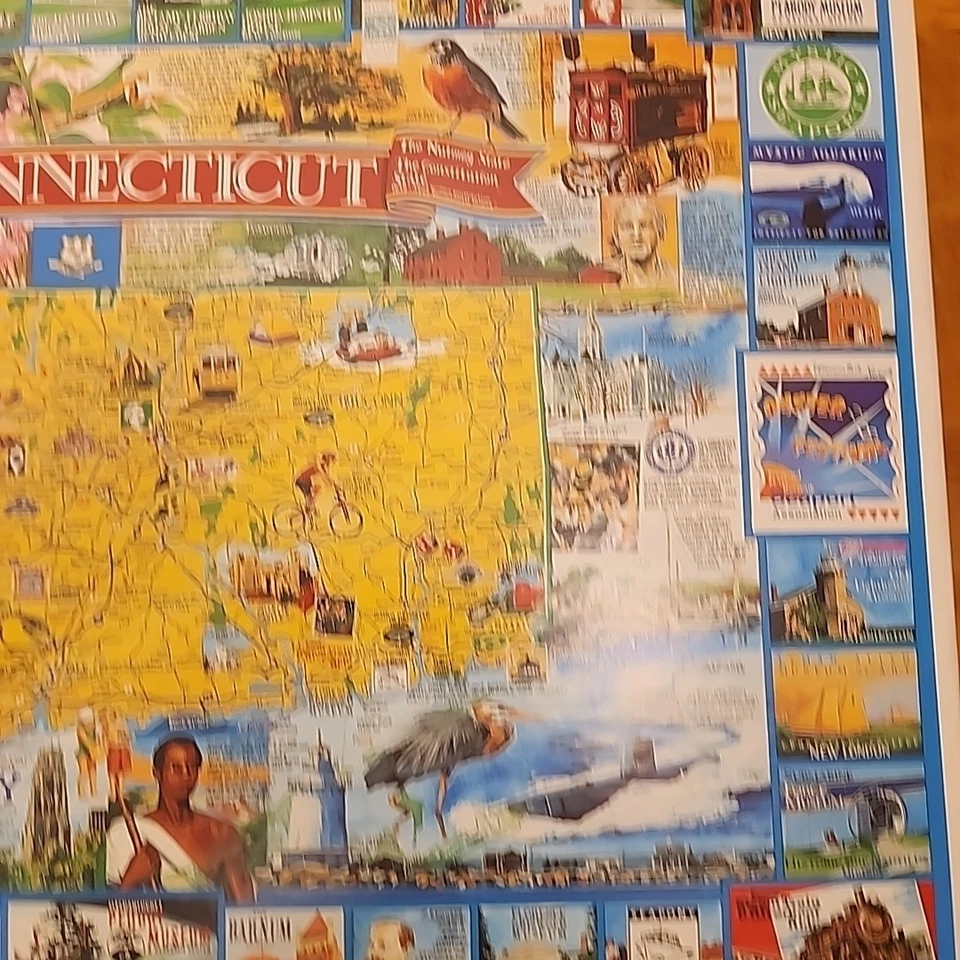 White Mountain Puzzles Best of Connecticut - 1000 Piece Jigsaw Puzzle 2000 Rare - Image 3 of 4
