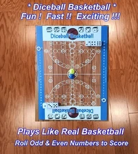diceball basketball game, new, fast, fun, exciting, 9" x 12"