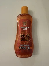Australian Gold Solar Dust Dark Tanning Power Gel Golden Shimmer Bronzer 8oz