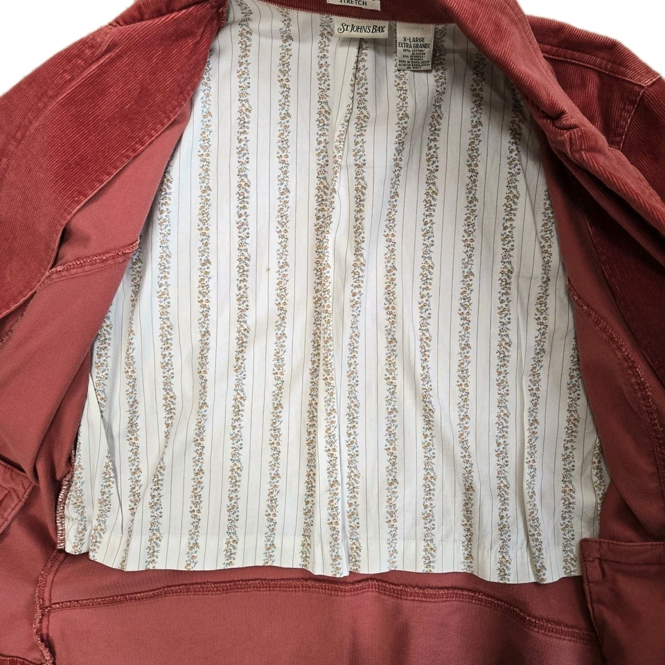 CHAQUETA COURDEROY ST JOHN'S BAY MUJER TALLA XL ROJO QUEMADO/NARANJA FORRADA Foto 4 de 4