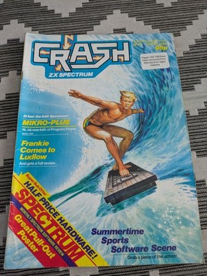 CRASH MAGAZINE ZX SPECTRUM ISSUE 19 INFAMOUS UNCLEAR USER ISSUE WITH STICKER