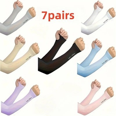7 Paar Cooling Arm Sleeves Cover UV Sonnenschutz Sport Outdoor für Herren Damen