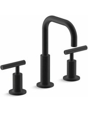 Kohler K-14406-4-BL Purist 1.2GPM Widespread Bathroom Faucet  Drain Matte Black