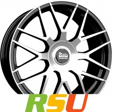 4x MAM GT1 black front polish 8.5x20" ET45 LK5 112 ML 66.6 Alufelgen 20 Zoll