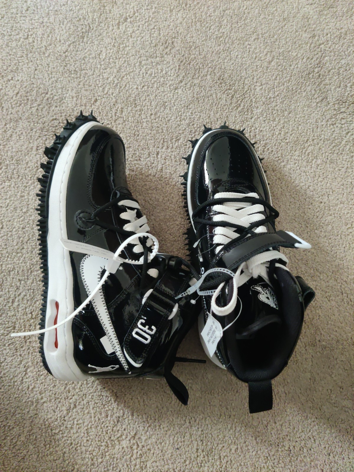 OFF WHITE X NIKE Taglia 8 Uomo 9.5wmns Nike Off White x Air Force 1 SP Pelle Mid Sheed