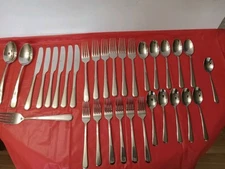 32 Pcs Our Table Flatware- Stainless- Pre- Owned.