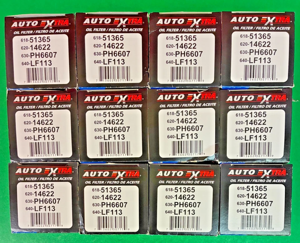 Case of 12 Engine Oil Filter AUTO EXTRA 618-51365 For NISSAN, MAZDA, PH6607 Foto 3 de 3