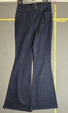 Lee Pinstripe Vintage VTG Jean Bellbottoms 28x33 Blue