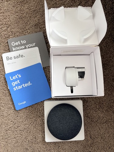 Google Home Mini Anthrazit • Mit Original Stecker und Box.