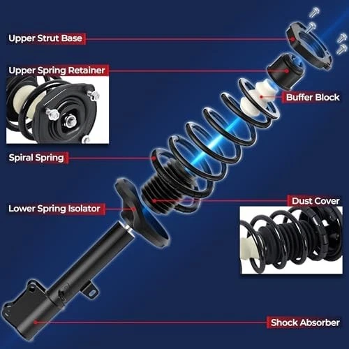 Conjunto de 2 piezas de amortiguador de puntal delantero MOSTPLUS 2013-2016 Dodge Dart Foto 3 de 4