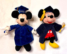 Disneyland Graduation Day Mickey Mouse 2 Plush figures. MINT 
