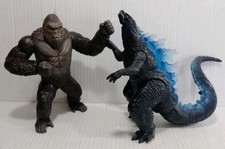 Godzilla x Kong The New Empire, Battle Roar Kong Godzilla 7" Figures Lot, VG