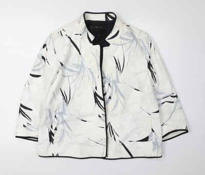 Zara Basic Blazer Jacke Damen weiß geblümt