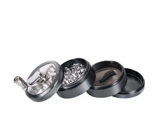 4 Layer Transparent Top Cover Hand Crank Grinder Herb&Spice Tobacco Grinder