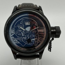 Invicta Russian Diver 1959 Mens Watch 52mm Skull Dial Brown Leather New Battery