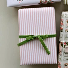 Dusty Pink Patisserie Stripe Wrapping Paper, Elegant Holiday Christmas Gift Wrap