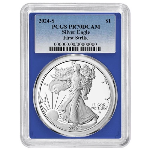 2024-S Proof $1 American Silver Eagle PCGS PR70DCAM FS Blue Label Blue Frame