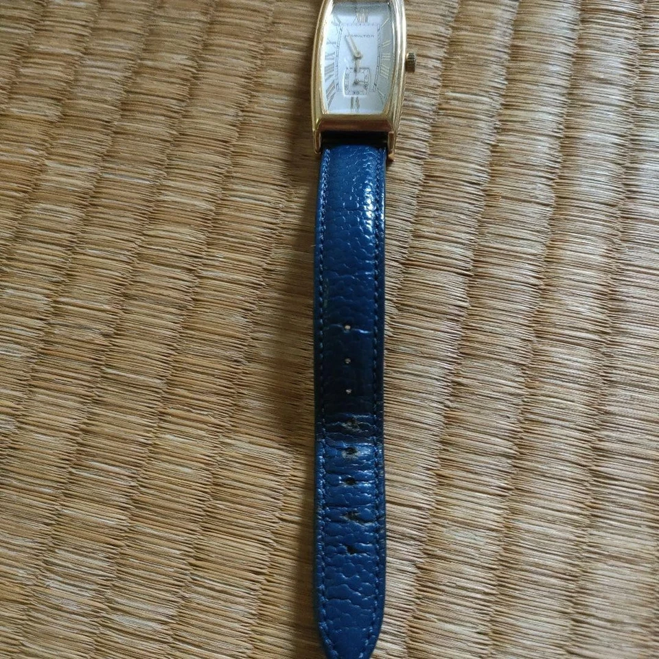 Reloj de Cuarzo Hamilton Modelo 6254 Oro Plata Combinación Correa de Cuero Foto 4 de 4