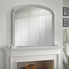 Overmantle Mirror Osborne Arched Shape with Silver Frame-H 94cm x L 119cm xW 4cm