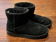 Koolaburra By UGG Koola Mini Black Suede Girls 3 Zip Closure Casual Winter Boots