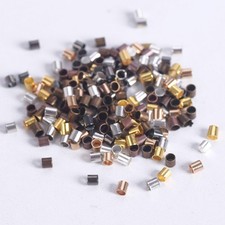 1000pcs Tube 1.5mm 2mm 2.5mm Copper Metal Loose Spacer Beads For Jewelry Making