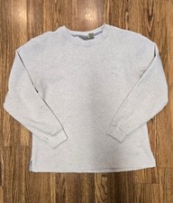 LL Bean Sweater Mens Medium Beige Heather 100 Cotton Crew Neck Knit