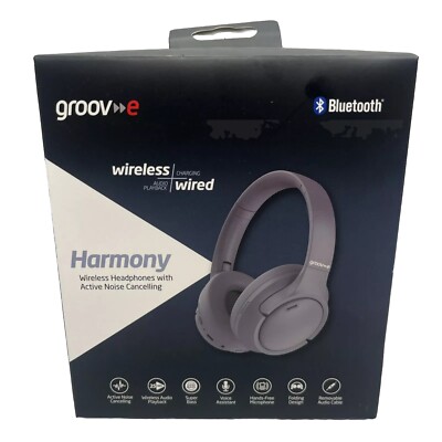 Groov-e Harmony Wireless Bluetooth Kopfhörer mit Active Noise Cancelling - Grau