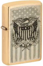 Zippo American Crest Design Brass Brushed Color Image 46230