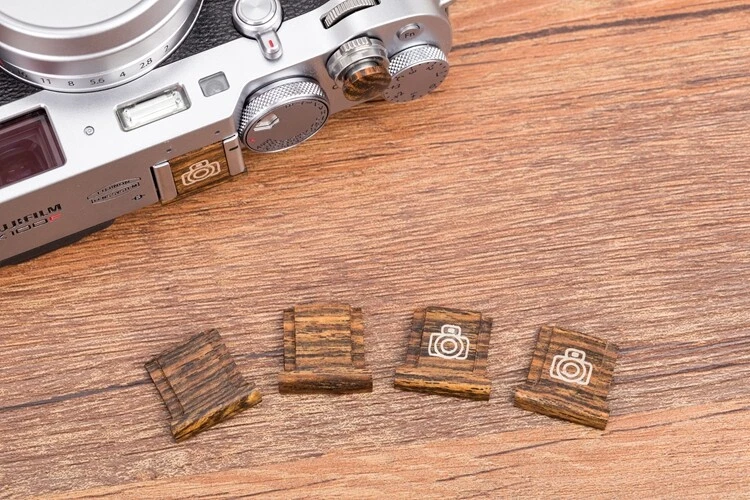 Wood Camera Hot Shoe Cover Shutter Release Button Cap For X100F X100V XT5 XT4 - Image 3 of 4