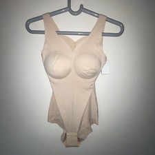 NWT Wacoal Beige Tan Shaper Bodysuit Large WE121010 Bra Cups Tank Top Underwear