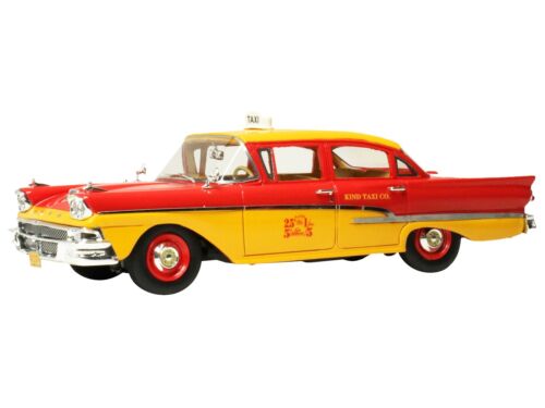 1958 FORD CUSTOM 300 TAXI RED & YELLOW 1/43 MODEL BY GOLDVARG COLLECTION GC-087 - Picture 3 of 6