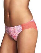Maidenform Comfort Devotion Lace Back Tanga Panty - Paisley Coral - Size 5 - New