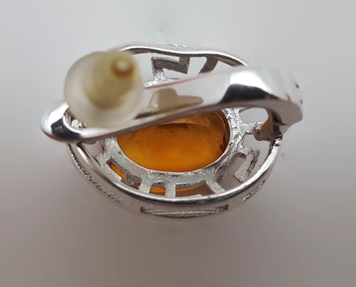 Orange Mystic Quartz Sterling Silver Greek Key Earrings - 第 6/8 張圖片