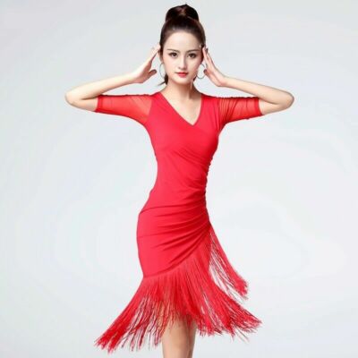 Robe de spectacle de danse latine pour femmes, personnalisée, Rumba Chacha Tanog, jupe de Costume professionnel de compétition, robes latines pour filles  200000532