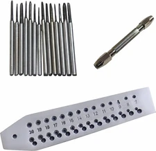 Mini Tap and Die Set 14 Taps Screw plate & Pin Vise in Wooden Box