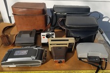 LOT OF 5 POLAROID Cameras Vintage 900 Land Camera 104 Pleaser One Step  Cases