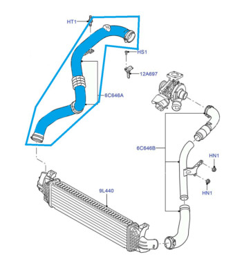 Original AG Turboschlauch für Ford Galaxy 1.8 TDCi 1521483, 6G91-6C646-BF