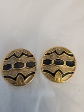Vintage Goltone Black Enamel Shoe Clips 80s made in USA