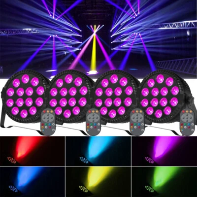 4X 140W LED PAR Can RGBW Strahl Bühnenlicht DMX Disco Party Scheinwerfer Show - Bild 1 von 4