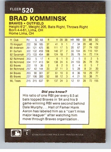 1986 Fleer Baseball Complete Your Set You Pick Choose #496 - 660 - Picture 51 of 295