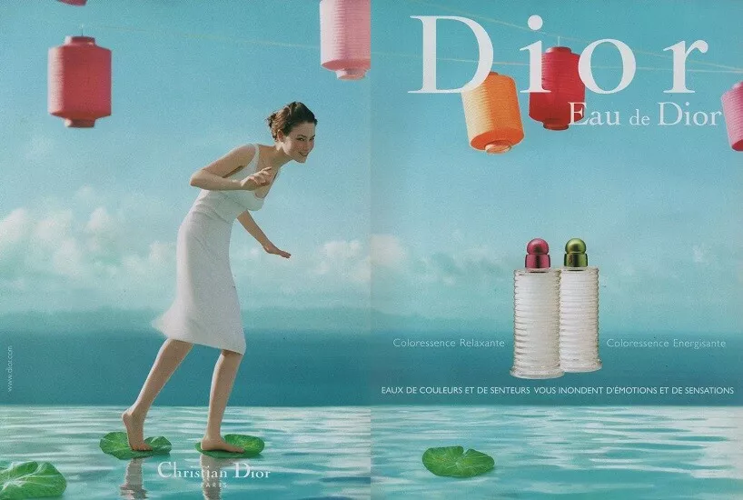 Publicité papier Parfum. Perfume ad. Dior Eau de Dior 2001 double page