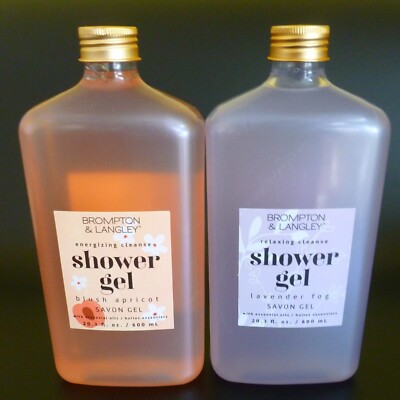 2 Brompton & Langley ~ Shower Gel ~ Blush Apricot & Lavender Fog 20.3oz~ Read Ad