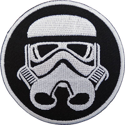 Star Wars Patch Stormtrooper Helmet Mask Embroidered Iron / Sew On T Shirt Badge