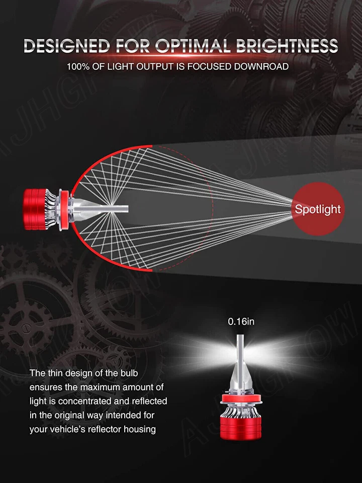 9005 9006 LED Headlight Bulbs For Mitsubishi Outlander 2007-13 Combo Pack 6000K - Image 2 of 4