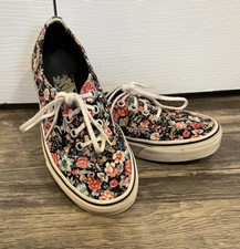 Vans Authentic Dark Floral Print Sneakers Womens Sz 5.5