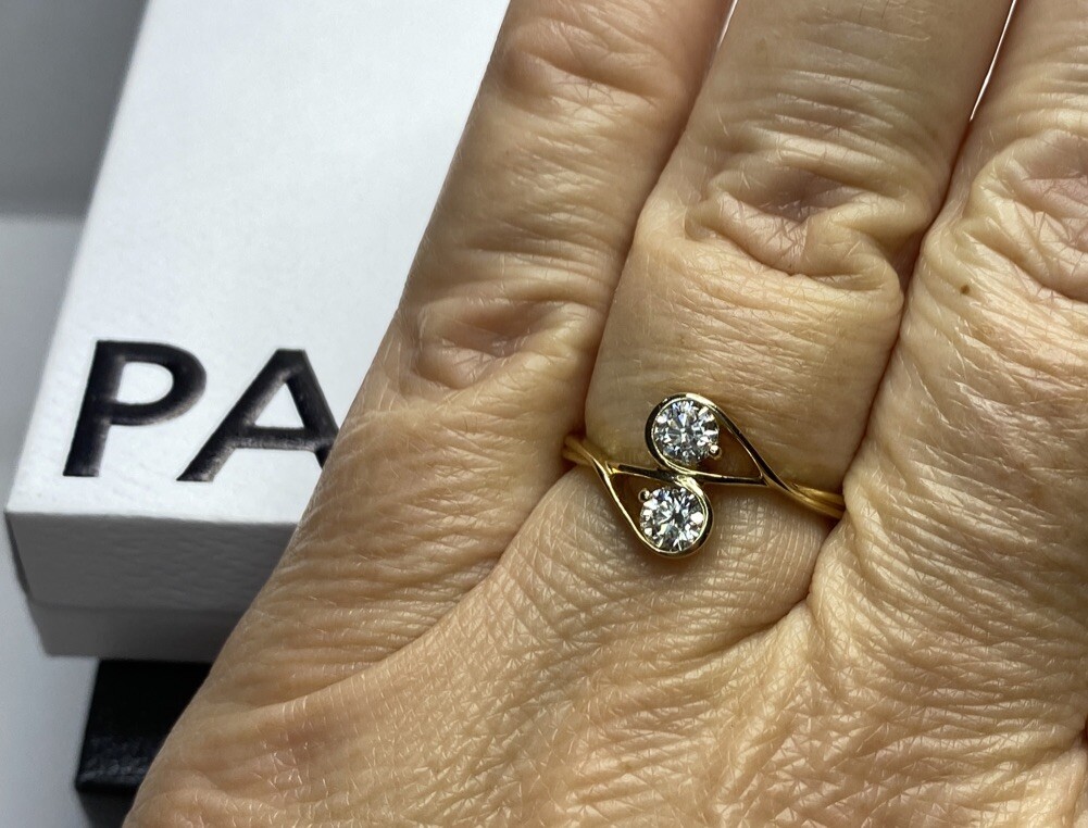 アクセサリー Pandora Diamond 14k Charm Pandora 14K Gold Diamond Abstract Matrix Charm — DeWitt's Diamond