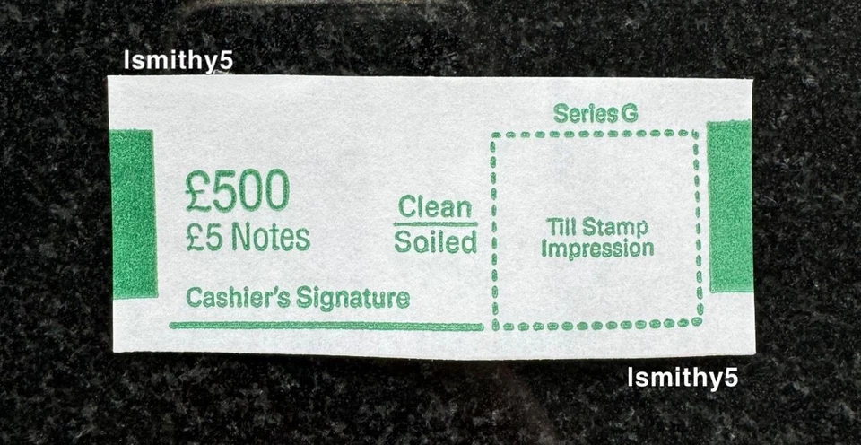 UNBRANDED//GENERIC NEW POLYMER £5 note money bands/UK currency straps (select quantity) holds £500