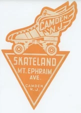 1930's-50's Skateland Roller Rink Camden, N.J. Skating Rink Label Vintage B6